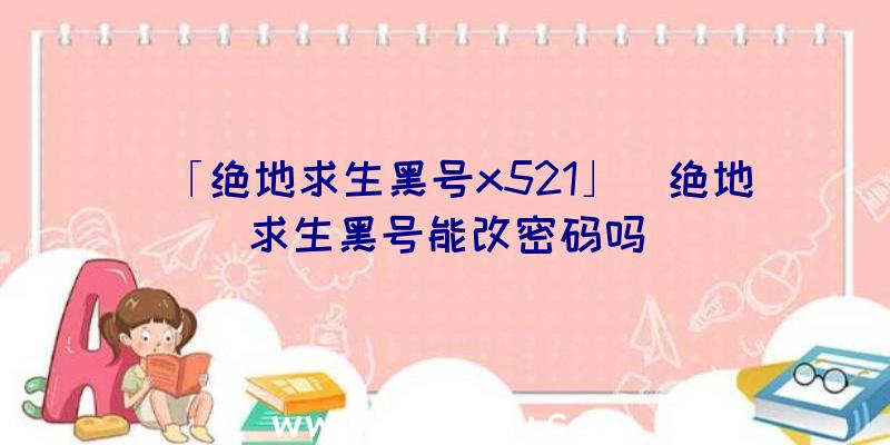 「绝地求生黑号x521」|绝地求生黑号能改密码吗